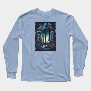 mushroom forest desgin Long Sleeve T-Shirt